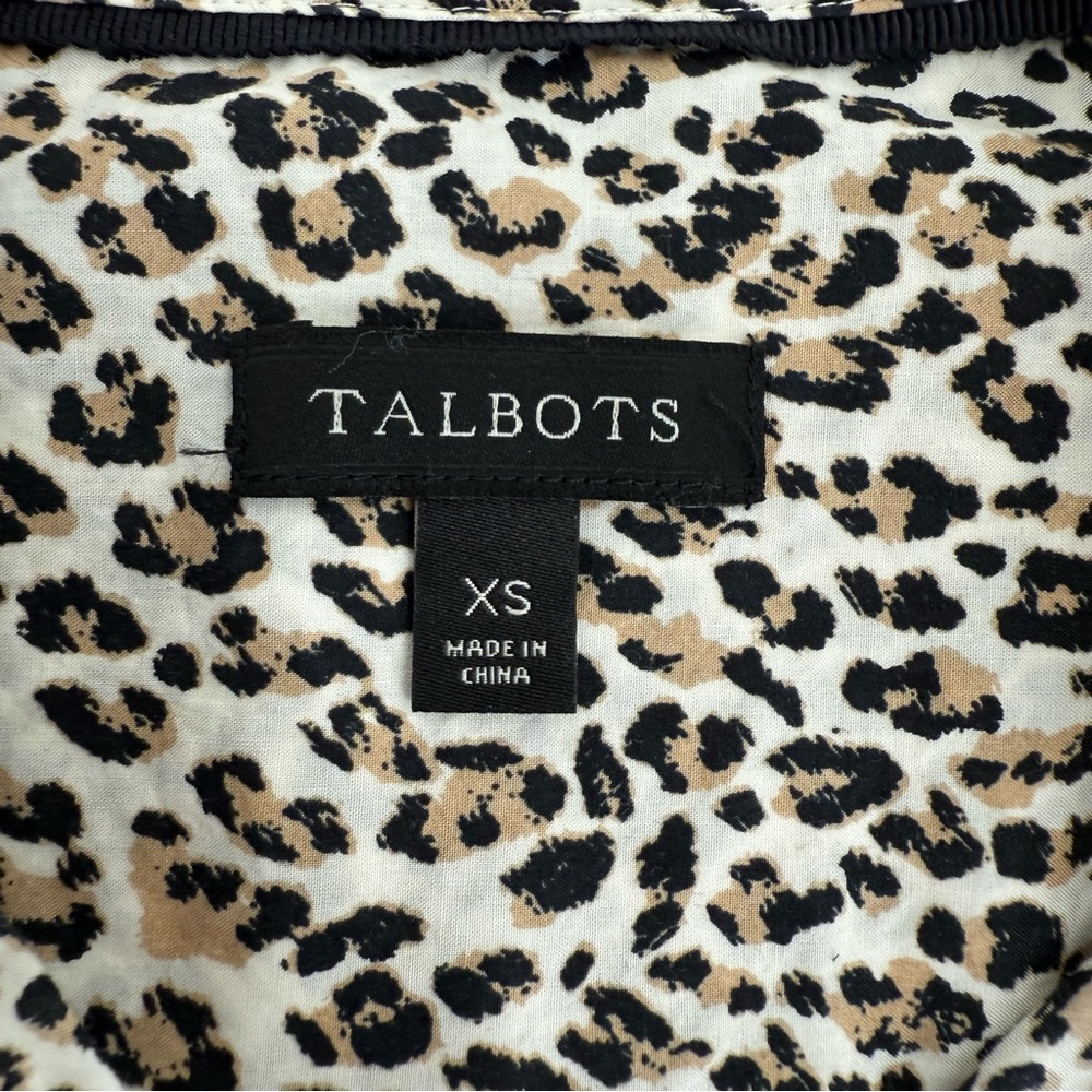 Talbots Leopard Print Modern Classic Cotton Shirt Long Sleeve Size XS - Picture 3 of 5